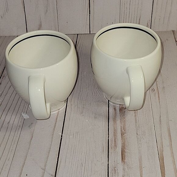 2 STARBUCKS BARISTA Abbey Band Steaming Coffee Mug 12OZ 2003 Vintage - Picture 4 of 7